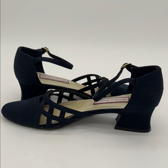 Jessica Ryan Navy Blue Heels with Ankle Straps Size 7.5 - Picture 5 of 9